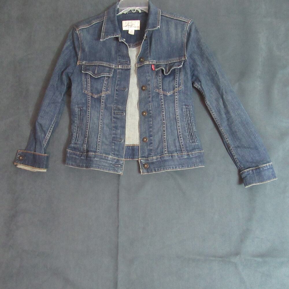 Levis Jean Jacket Womens Size Small Blue Denim Trucker Country Retro 90s Y2K